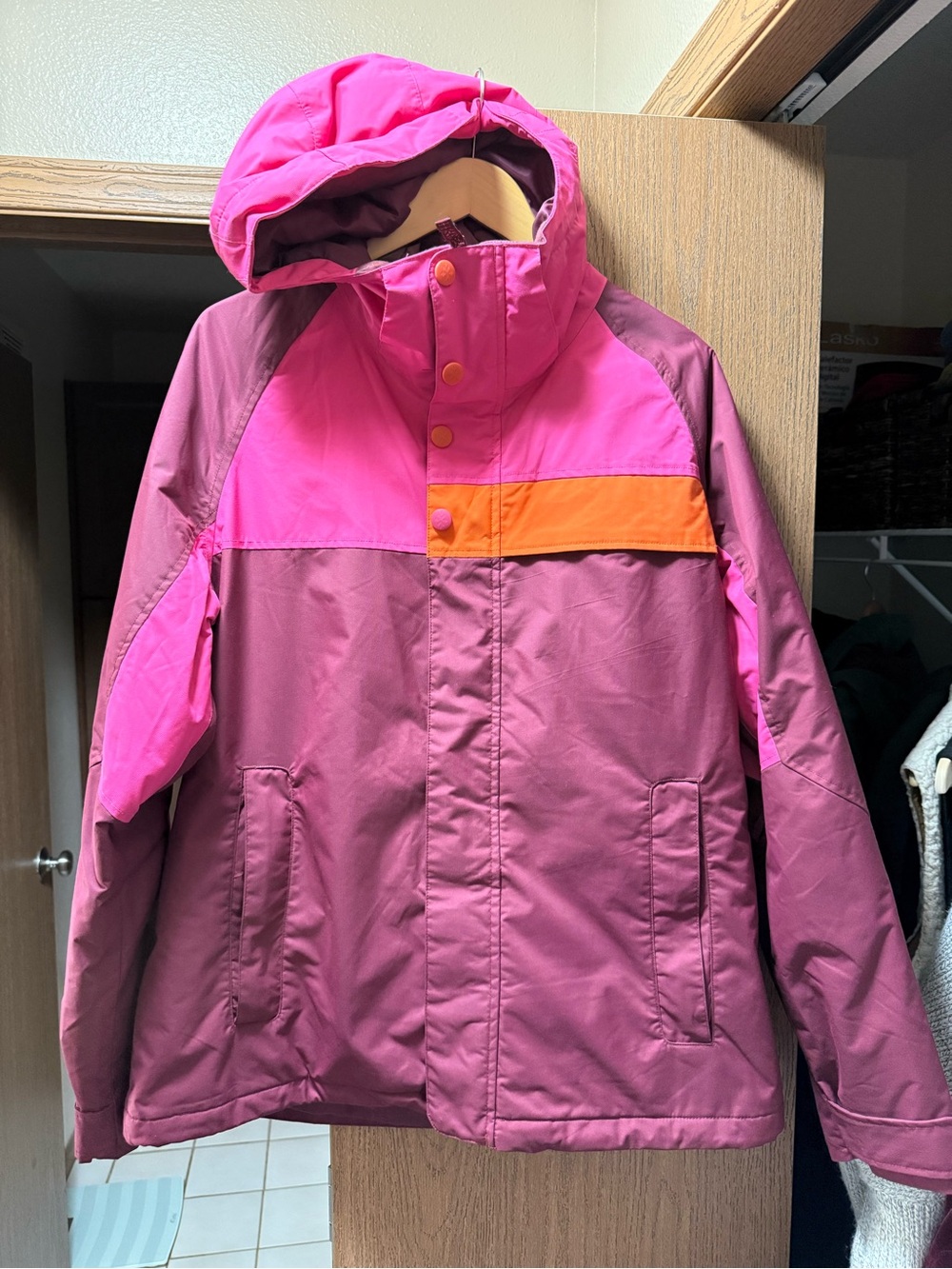 Burton Women’s Pink & Orange Colorblock Ski Jacket